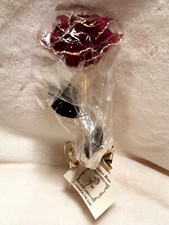 24 Karat Gold Dipped Real Red Rose Preserved in Real Gold With Original Box