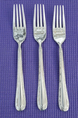 3-Oneida MERLOT Stainless 18/10 DINNER FORKS 8''