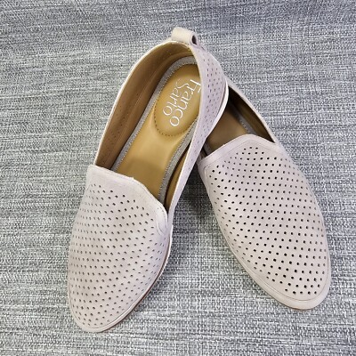 Franco Sarto Womens Hadrea Taupe Suede Perforated Slip On Loafer Flat Size  7.5 M | eBay