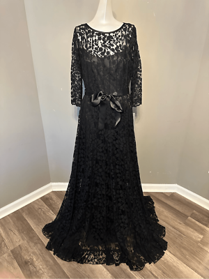 Teri Jon by Rickie Freeman Lace Pintuck Gown | eBay