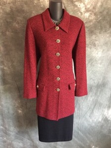 red st john knit suit
