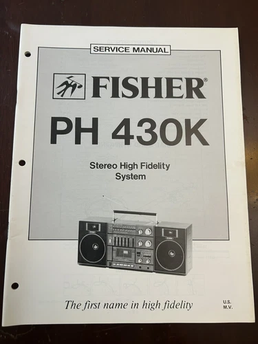 Fisher PH 430K Stereo Recorder Service Manual Vintage OEM Repair Boombox