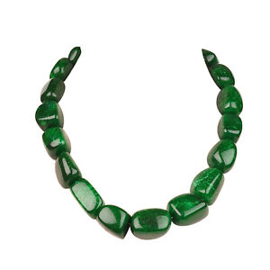 1000.00 Carat Far Size Fancy Cabochon Beaded Necklace In Natural Emerald