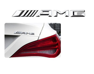Badge 3D A45 AMG Chromé Pour Mercedes A45 W176 W177 - Autocollant Pour Garde-Boue Ou Coffre - Argent Chromé