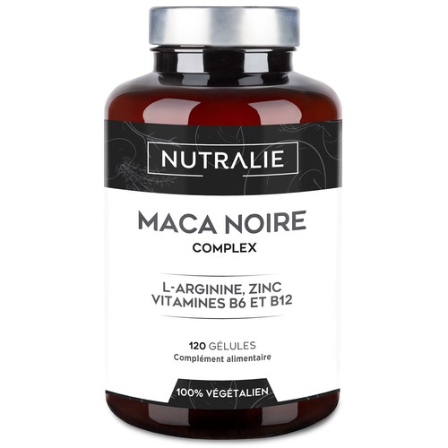 Complément Alimentaire Maca Noir 32000mg - Énergie, Performance, Zinc, B6, B12 - 1 Mois