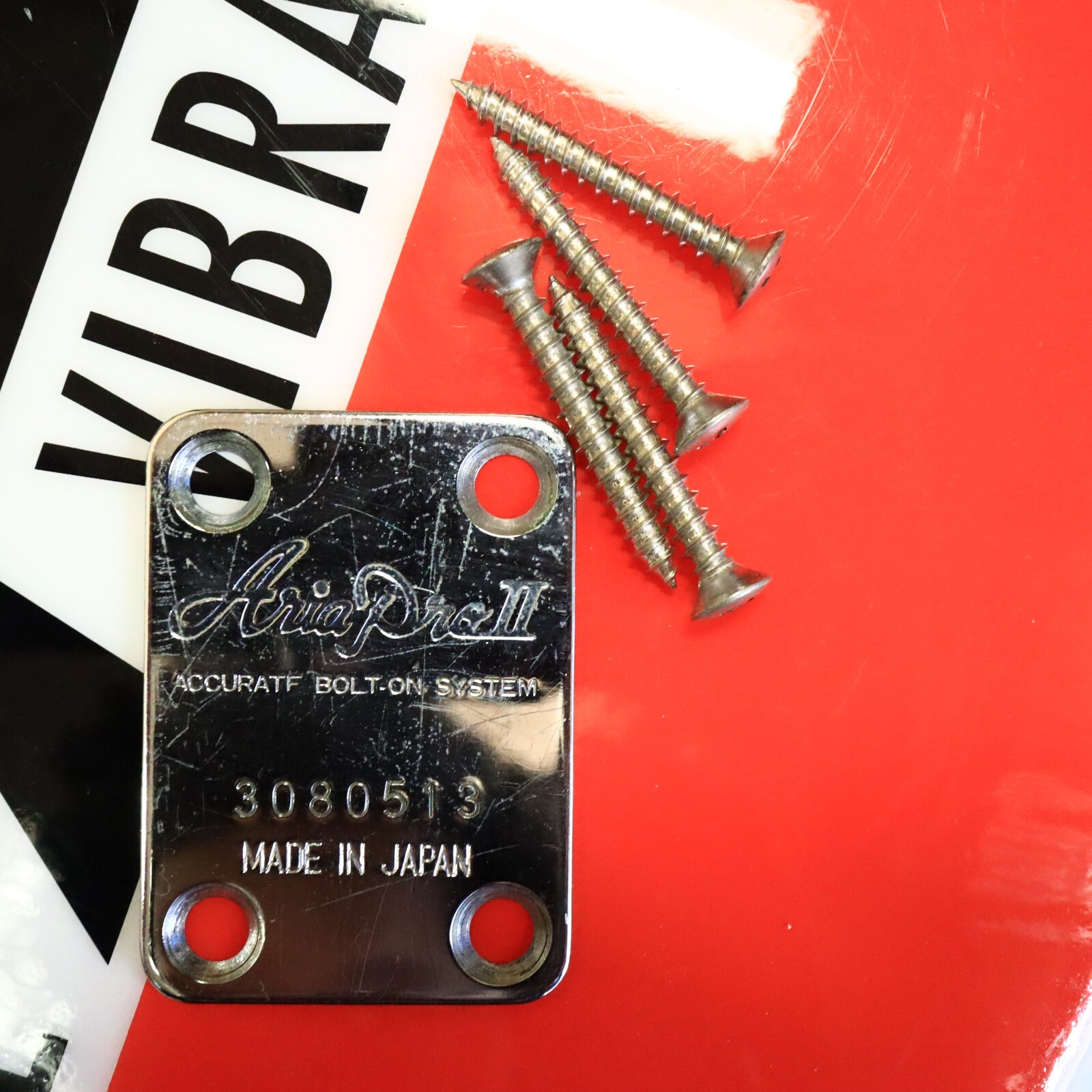 Aria Pro II Neck Plate 1980’s Chrome Urchin Deluxe Guitar Neckplate