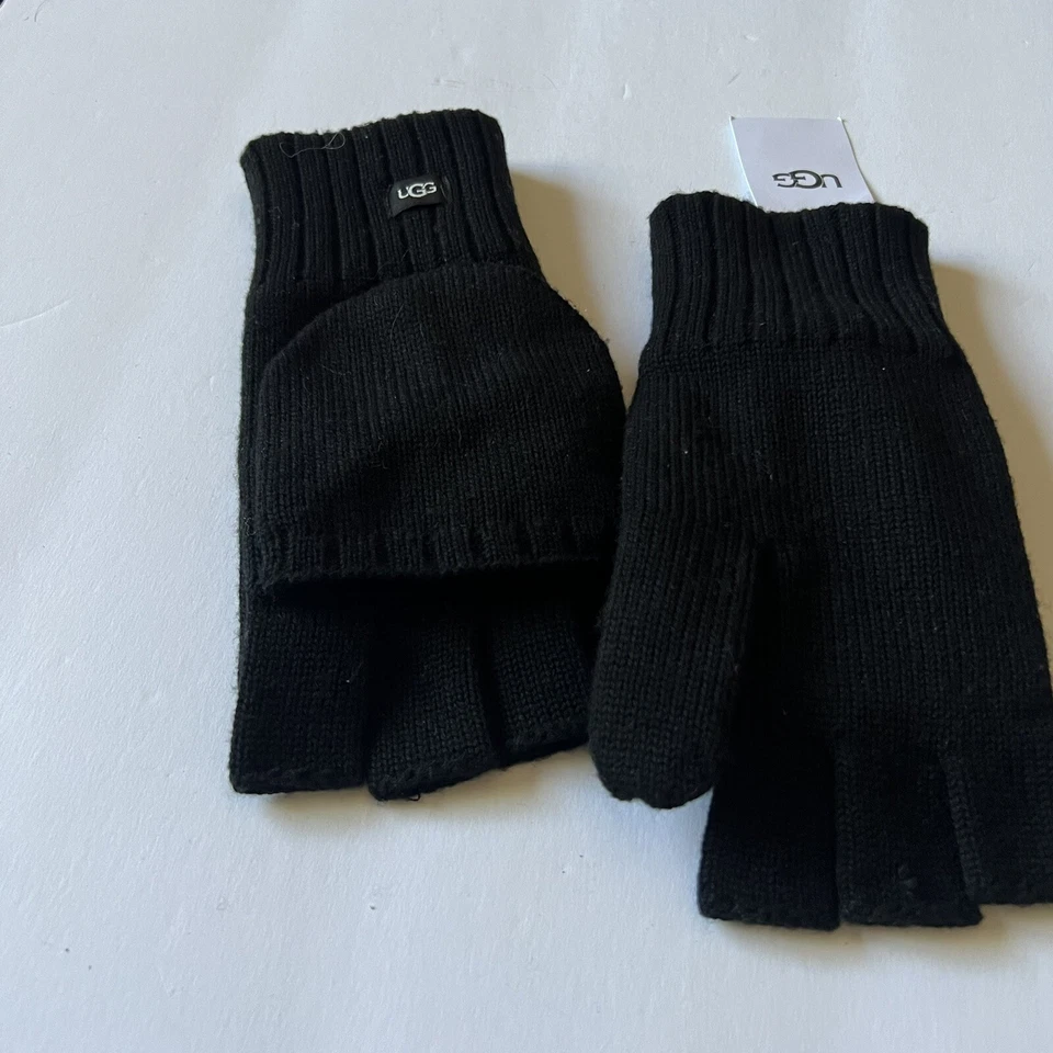 GUANTES SIN DEDOS CONVERTIBLES UGG PARA HOMBRE GUANTES ABATIBLES NEGROS L/XL NUEVOS CON ETIQUETAS Foto 4 de 4
