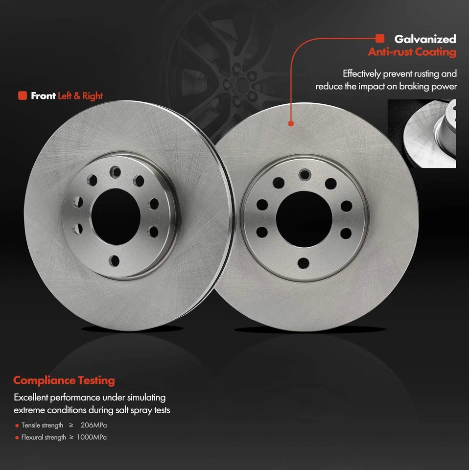 2 rotores de freno de disco delanteros para Saab 9-5 Saturn L300 2001-2005 LW200 LW300 Foto 2 de 4