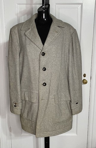 GIACCA CAPPOTTO AUTO CACCIA LANA PESANTE GRIGIO MATASSA BUCK VINTAGE ANNI 50 - Foto 2 di 9
