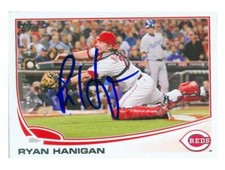 Ryan Hanigan autographed baseball card (Cincinnati Reds) 2013 Topps #649