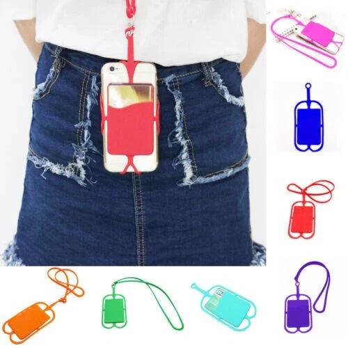 Silicone Cell Phone Lanyard Case Necklace Strap Neck Cord Holder Brand New - Image 3 of 4