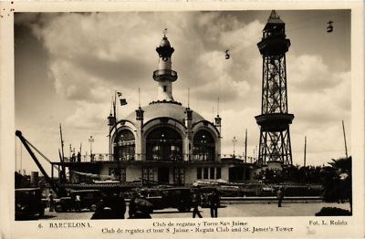 CPA AK BARCELONA Club de regatas y Torre San Jaime SPAIN (743255)