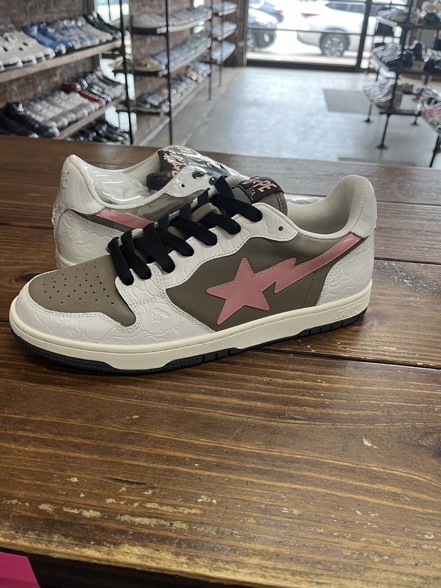 Brown Pink Beige Brown Bapesta Shoes A Bathing Ape Bape Sta Mid
