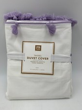 Pottery Barn Teen Girls Kids Tassel Duvet Cover Lavender Purple Twin 117H