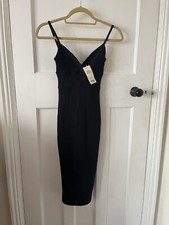 Miss Selfridge Black Bodycon Midi Dress Size 4