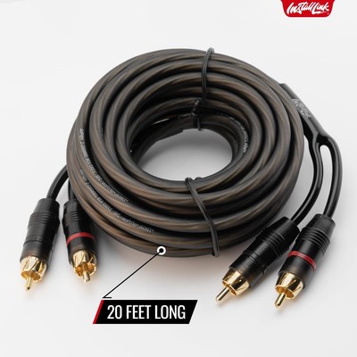 RCA Audio Cable for Subwoofer or Stereo Cable, 2-Channel, 12ft