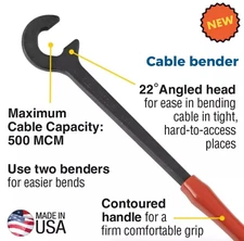 Cable Bender Tool for Bending 500MCM Wire Conductor Breaker Panel Installation