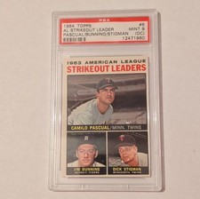 PSA 9 Topps 1964 League Leaders #6 Pascual Bunning Stigman Baseball Card