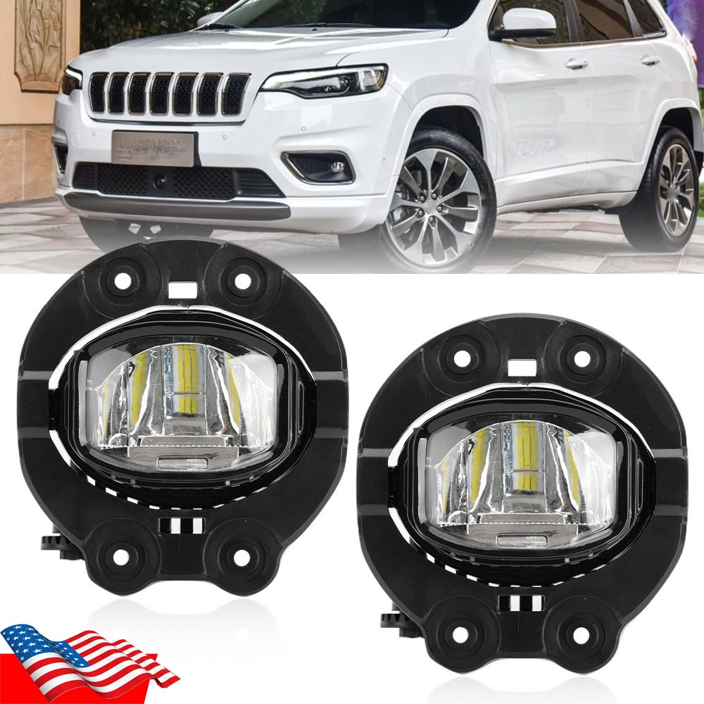 For Jeep Cherokee 2019 2020 2021 2022 PAIR Front LED Fog Light Lamp 68410368AB