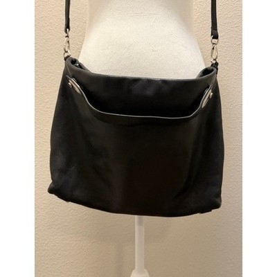 SKAGEN Denmark Mikkeline Black Leather Satchel Soft Pebbled Shoulder Bag EUC