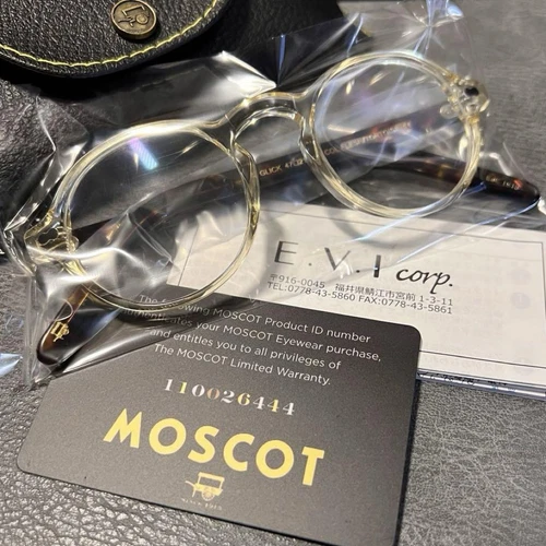 MOSCOT GLICK 47 21 145 SUNGLASSES FRESH TORTOISE FRAME CLEAR LENS NEW UNU