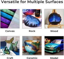 Iridescent Acrylic Paint Set 20 Chameleon Colors in 2 Oz/60Ml Bottles Beginners