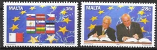 MALTA SG1371/2 ACCESSION TO EU SET MNH