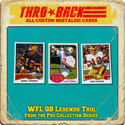 THROBACK custom Football Card WFL QB Trio Lamonica Hawaiians Sun Wheels