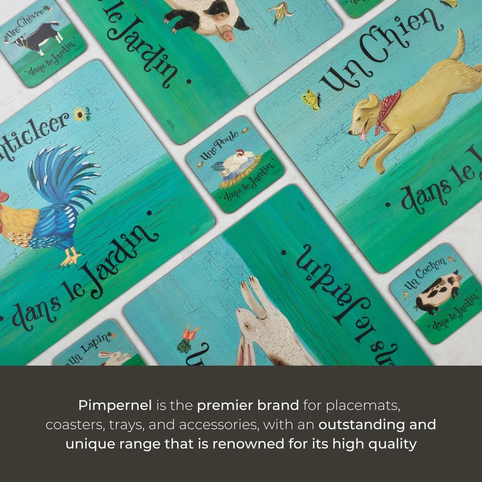 Dans le Jardin Placemats, Set of 4 - Set of 6 15.7" x 11.7", Cork Backing, Ha... - Image 4 of 4