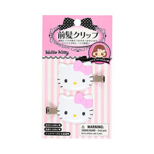 Sanrio Hello Kitty Hair Bang Clips, Pink ABS Resin, Right and Left Facing Set, f