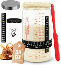 Keafont 50Oz Sourdough Starter Jar Kit, Large Capacity Wide Mouth Bread Starter