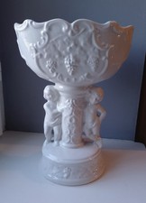 Vase coupe aux chérubins Céramique Manufacture Capodimonte, signé, vintage 1950-