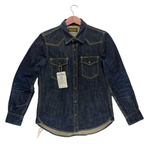 Iron Heart IHSH-292-IND Denim CPO Heavy Weight 18oz Mens Small P2P 19.5 - product listing photo