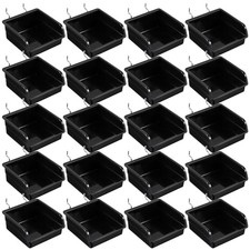 20 Pack Pegboard Bins With Metal Hooks, Black Pegboard Storage Bins, Pegboard