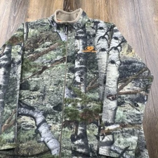 Mossy Oak Sweatshirt Mens XXL Camo Deer Hunting Bow Hunter Zip Up Fleece Sweater