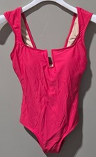Kona Sol True Red U Wire Neckline  Tummy Control 1 Pc Swimsuit -- Size Small