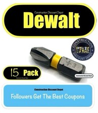 15 Pack Dewalt MaxFit Ultra 1 in PH3 Impact Ready 1" Phillips 3 Drill Bit