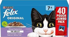 Senior 7+ Mixed Selection Wet Cat Food in Jelly 40 x 85g Pouches 4.43 per kilo