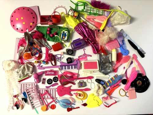Mixed Barbie Some Vintage  Accessories LOT Clothes ,Guitars, shoes, and more