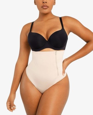 Bare Essentials AirSlim Side Zip Thong Tummy Body Shaping Underwear Panty Sz. 3X