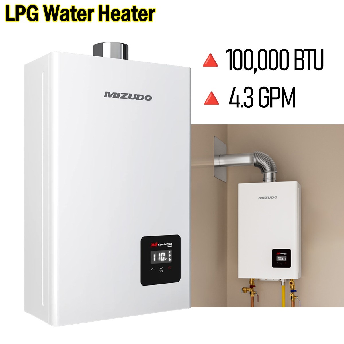 Propane Gas 4.3 Gpm Instant Hot Water Used