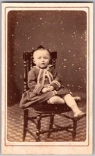 Antique CDV Circa 1870s Fourie Cute Baby In Dress Bordeaux France