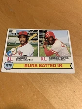 1979 Topps Jim Rice & George Foster #3 - Back Of Card Is Marked