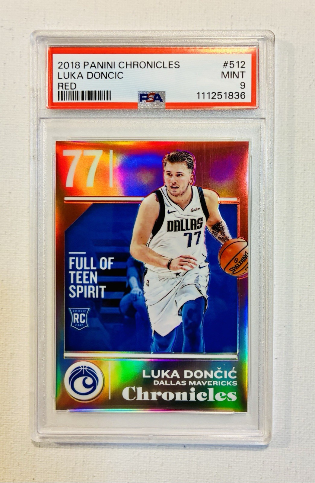 2018-19 Panini Chronicles Red Luka Doncic RC /149 PSA 9 Dallas Mavericks #512