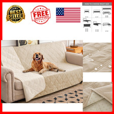 Waterproof Dog Bed Cover Pet Blanket Anti-Slip Back Beige 52x82 Inch Polyester
