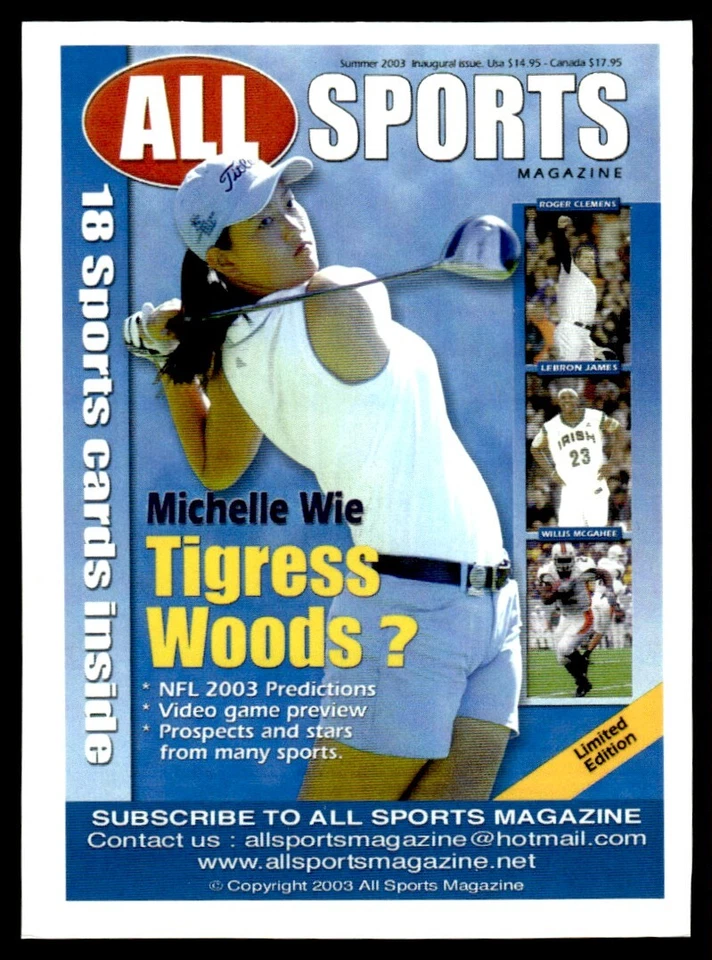 2003-04 ALL SPORTS MAGAZINE ROOKIE CARD GOLD PROMO /5 RARE LEBRON JAMES - Image 2 of 2