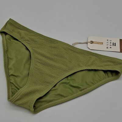 Billabong Bikini Bottom Juniors Large/12 Tanlines Ribbed Lowrider Palm Green