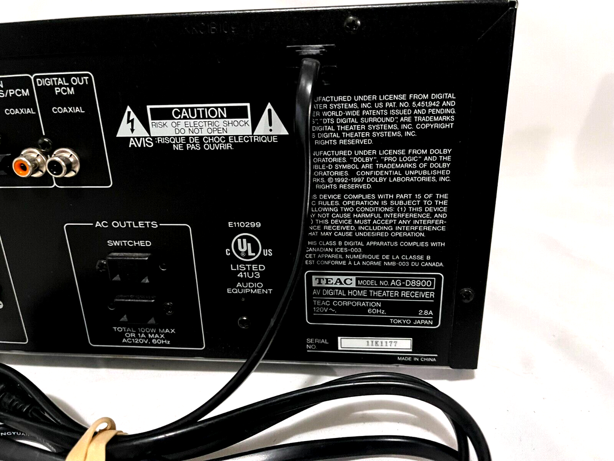 TEAC AG-D8900 AV Digital Home Theater Receiver No Remote | eBay TEAC AG-D8900 AV Digital Home Theater Receiver No Remote | eBay