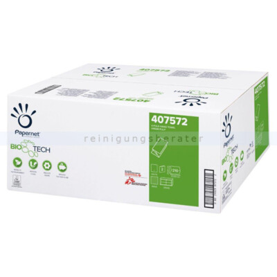 Falthandtuch,Papierhandtücher, Papernet BIOTECH,weiß,2-lagig,15x210 Blatt,V-Falz