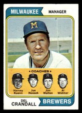 1974 Topps #99 Del Crandall/ Al Widmar / Joe Nossek / Jim Walton / Harvey Kuenn)